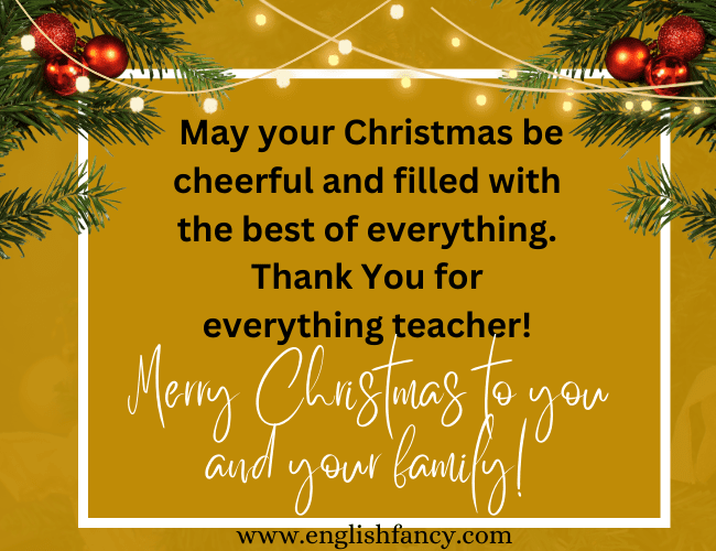 Christmas wishes for Teacher