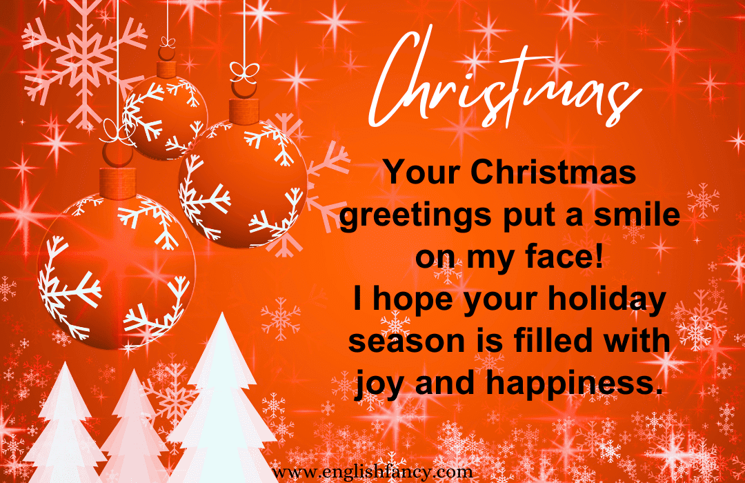 Reply to Christmas Greetings