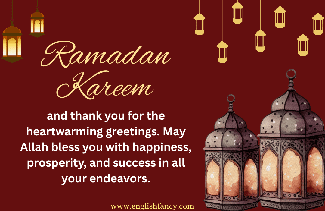 Reply to Ramadan Greetings